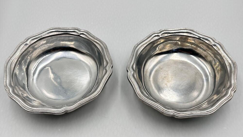 Wilton Armetale Hollowware Queen Anne Pewter 7" Rimmed Soup Bowl 2pc Set USA